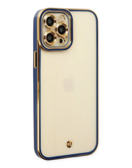 Newface iPhone 12 Pro Max Kılıf Liva Lens Silikon - Mavi