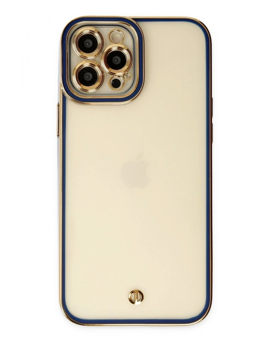 Newface iPhone 12 Pro Max Kılıf Liva Lens Silikon - Mavi