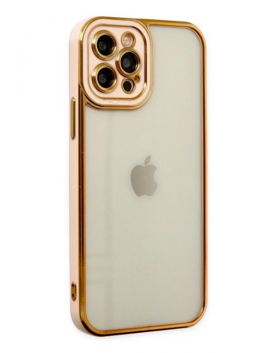 Newface iPhone 12 Pro Max Kılıf Liva Lens Silikon - Rose