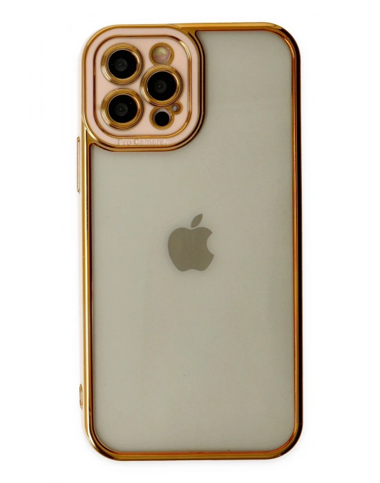 Newface iPhone 12 Pro Max Kılıf Liva Lens Silikon - Rose