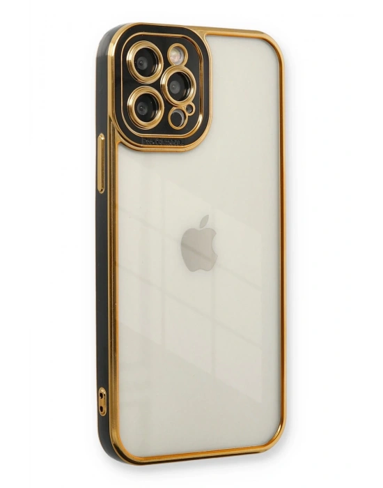 Newface iPhone 12 Pro Max Kılıf Liva Lens Silikon - Siyah