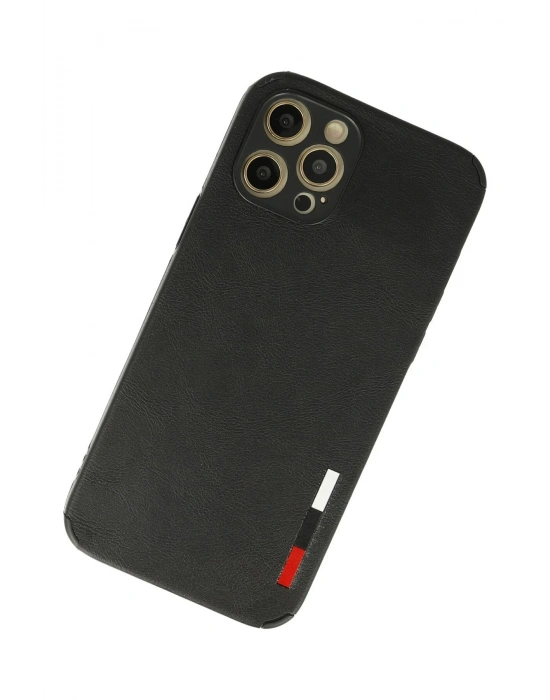 Newface iPhone 12 Pro Max Kılıf Loop Deri Silikon - Siyah