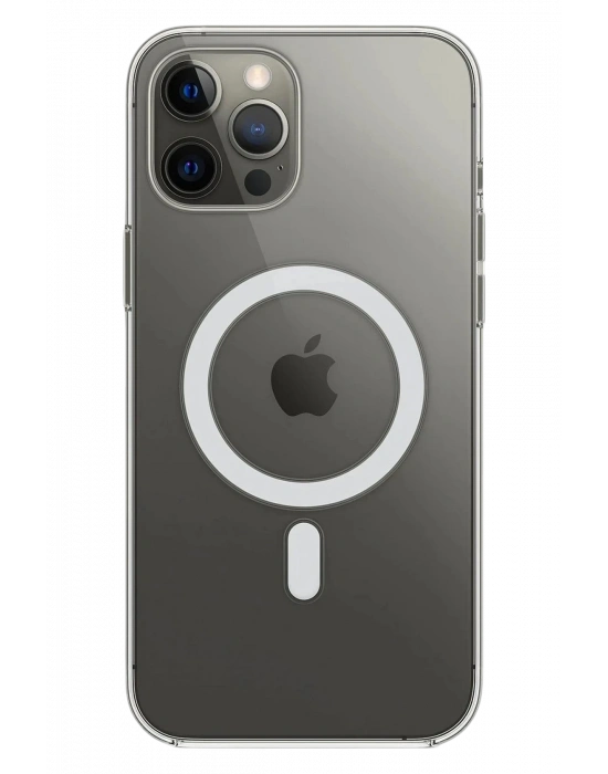 Newface iPhone 12 Pro Max Kılıf Magneticsafe Şeffaf Silikon - Şeffaf