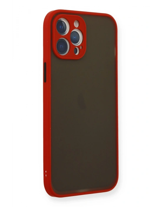 Newface iPhone 12 Pro Max Kılıf Montreal Silikon Kapak - Kırmızı