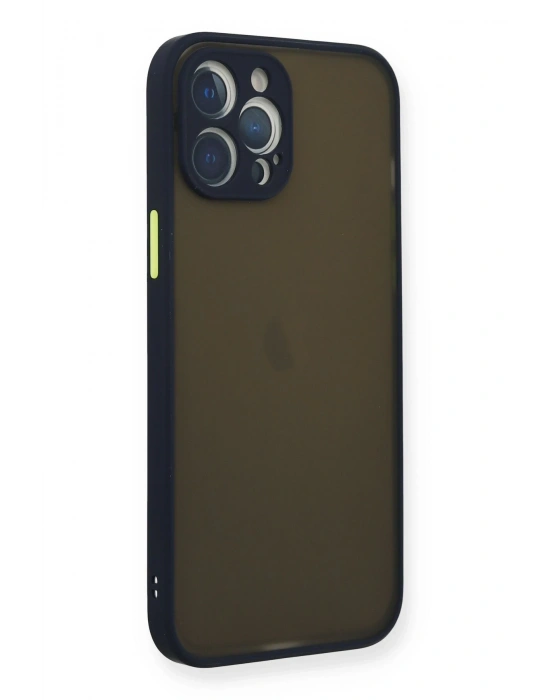 Newface iPhone 12 Pro Max Kılıf Montreal Silikon Kapak - Lacivert