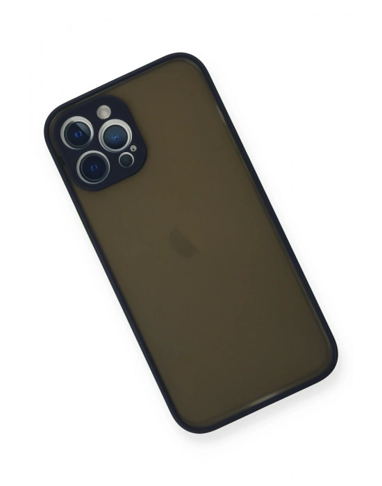 Newface iPhone 12 Pro Max Kılıf Montreal Silikon Kapak - Lacivert