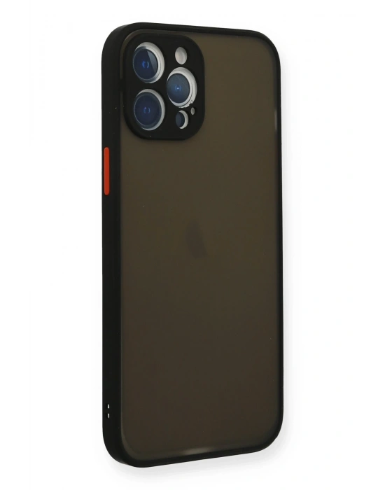 Newface iPhone 12 Pro Max Kılıf Montreal Silikon Kapak - Siyah