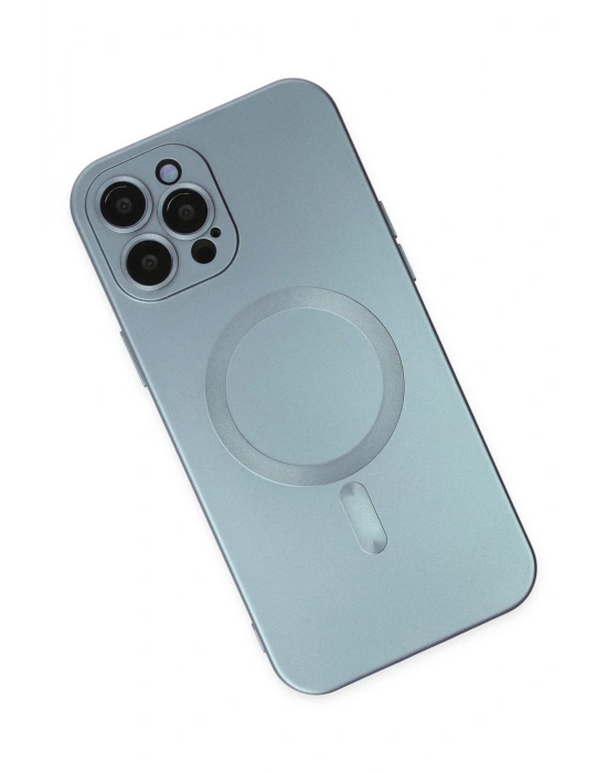 Newface iPhone 12 Pro Max Kılıf Moshi Lens Magneticsafe Silikon - Sierra Blue