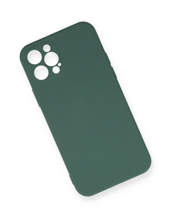 Newface iPhone 12 Pro Max Kılıf Nano içi Kadife Silikon - Koyu Yeşil