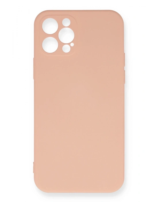 Newface iPhone 12 Pro Max Kılıf Nano içi Kadife Silikon - Pudra