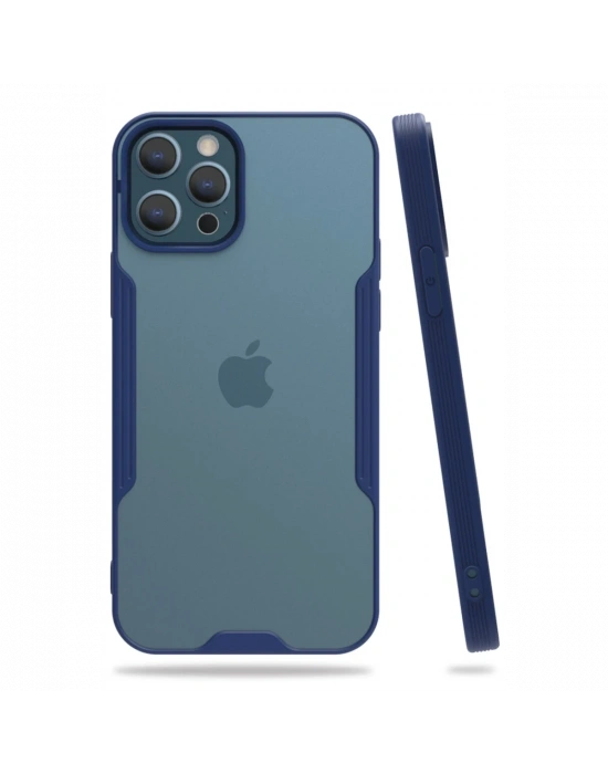 Newface iPhone 12 Pro Max Kılıf Platin Silikon - Lacivert