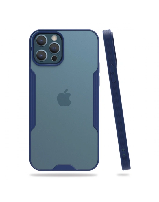 Newface iPhone 12 Pro Max Kılıf Platin Silikon - Lacivert