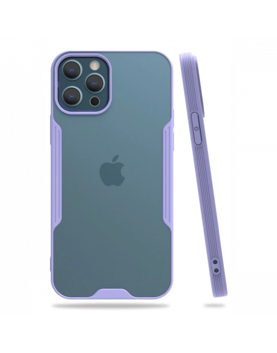 Newface iPhone 12 Pro Max Kılıf Platin Silikon - Lila