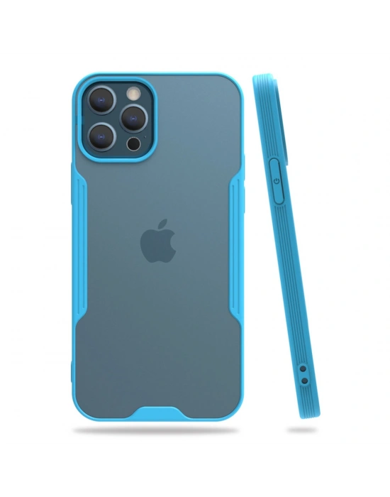 Newface iPhone 12 Pro Max Kılıf Platin Silikon - Mavi