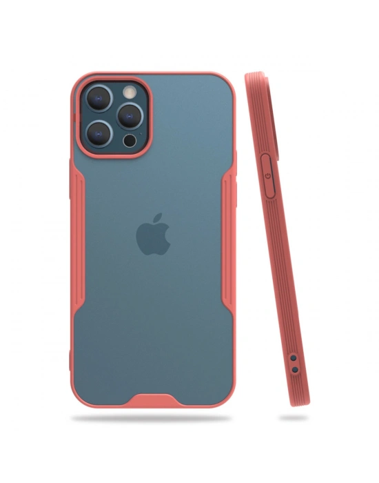 Newface iPhone 12 Pro Max Kılıf Platin Silikon - Pembe