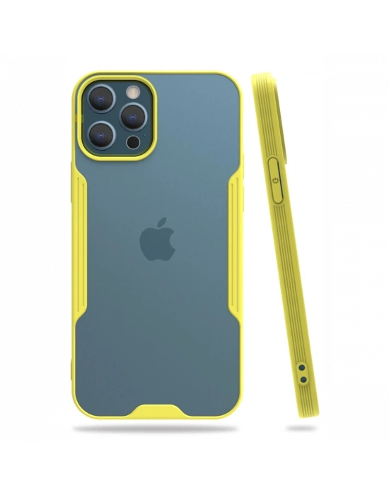 Newface iPhone 12 Pro Max Kılıf Platin Silikon - Sarı