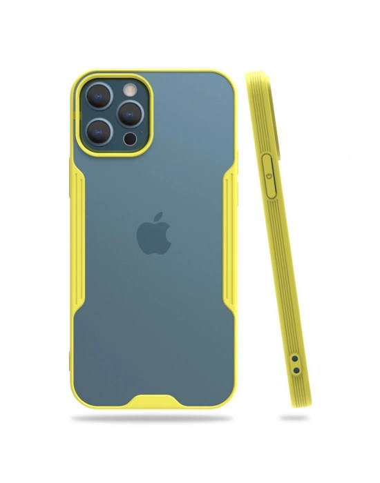 Newface iPhone 12 Pro Max Kılıf Platin Silikon - Sarı