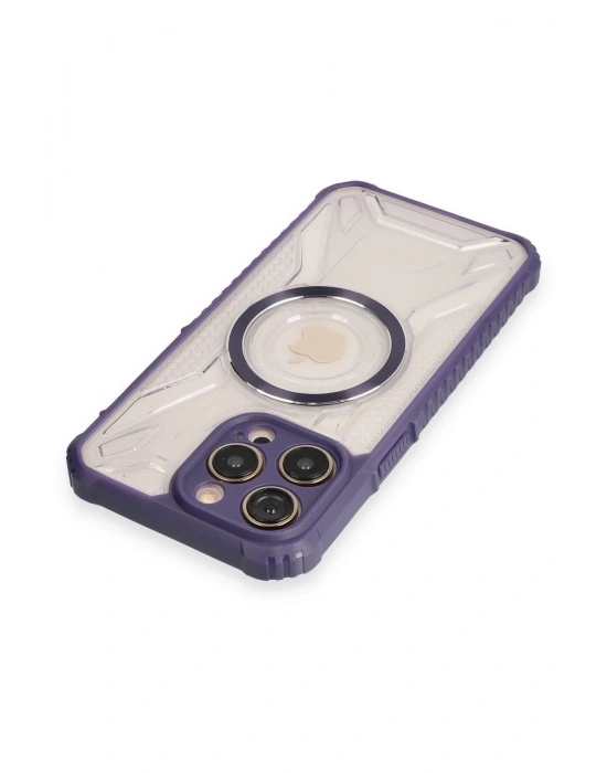 Newface iPhone 12 Pro Max Kılıf Prag Magneticsafe Kapak - Derin Mor