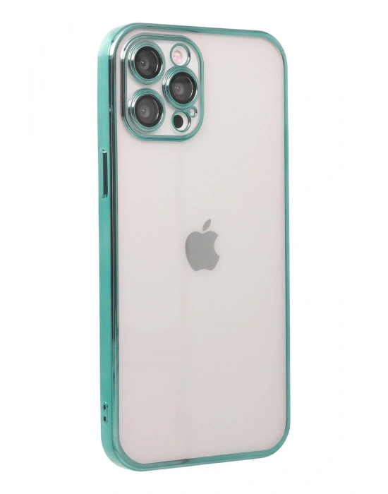 Newface iPhone 12 Pro Max Kılıf Razer Lensli Silikon - Yeşil