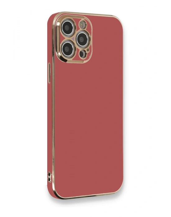 Newface iPhone 12 Pro Max Kılıf Volet Silikon - Kırmızı