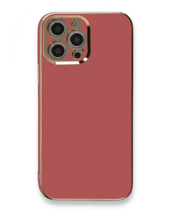 Newface iPhone 12 Pro Max Kılıf Volet Silikon - Kırmızı