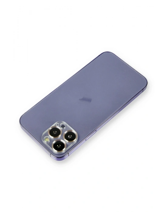 Newface iPhone 12 Pro Max Metal Kamera Lens Koruma Cam - Gold