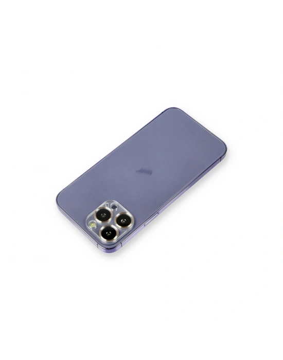 Newface iPhone 12 Pro Max Metal Kamera Lens Koruma Cam - Gold