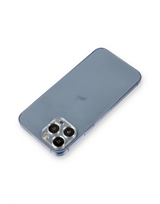 Newface iPhone 12 Pro Max Metal Kamera Lens Koruma Cam - Gümüş