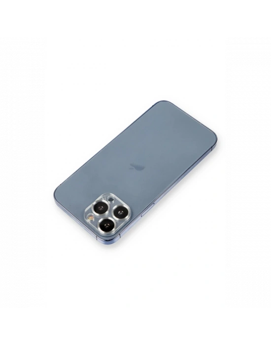 Newface iPhone 12 Pro Max Metal Kamera Lens Koruma Cam - Gümüş