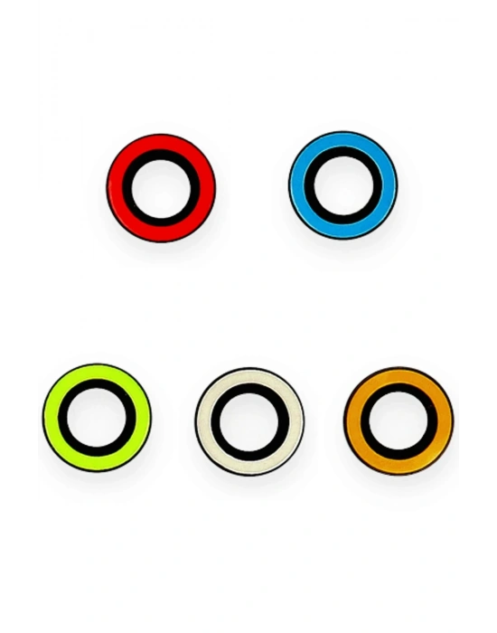 Newface iPhone 12 Pro Max Neon Fosforlu Kamera Lens - Mavi