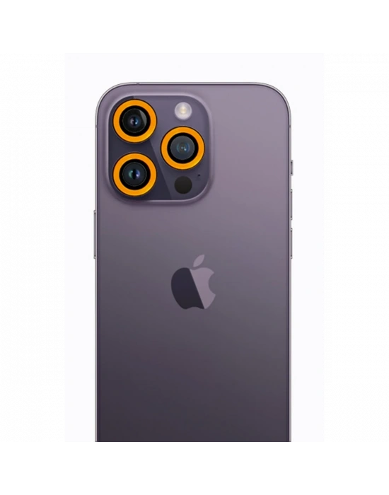Newface iPhone 12 Pro Max Neon Fosforlu Kamera Lens - Sarı