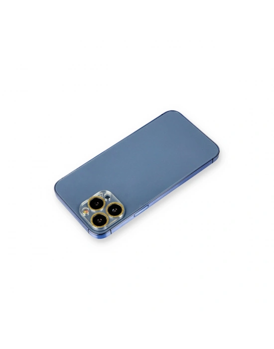 Newface iPhone 12 Pro Max Shine Kamera Lens Koruma Cam - Gold