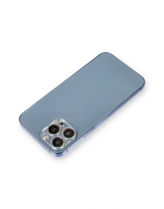 Newface iPhone 12 Pro Max Shine Kamera Lens Koruma Cam - Rainbow