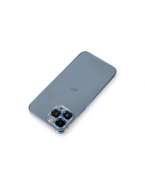 Newface iPhone 12 Pro Metal Kamera Lens Koruma Cam - Mavi