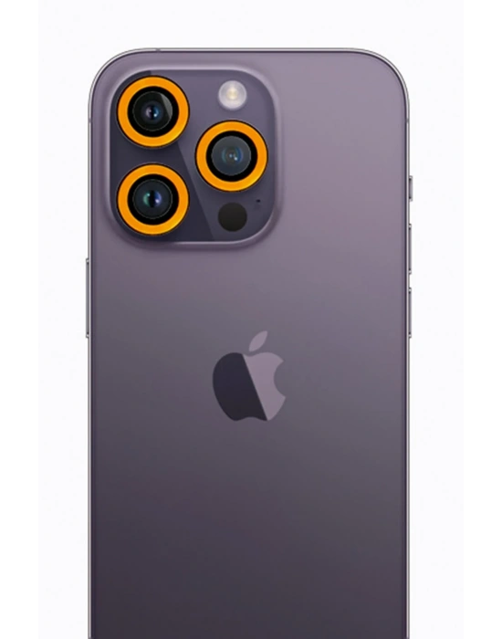 Newface iPhone 12 Pro Neon Fosforlu Kamera Lens - Sarı