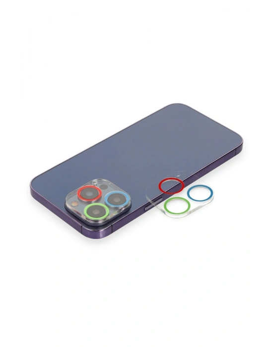 Newface iPhone 12 Pro Renkli Kamera Lens Koruma Cam - Mavi-Yeşil