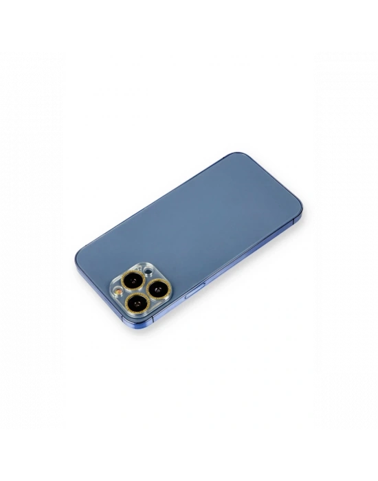 Newface iPhone 12 Pro Shine Kamera Lens Koruma Cam - Gold