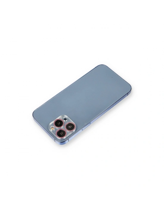 Newface iPhone 12 Pro Shine Kamera Lens Koruma Cam - Pembe