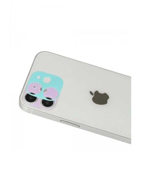 Newface iPhone 12 Rainbow Kamera Lens Koruma Cam - Yeşil