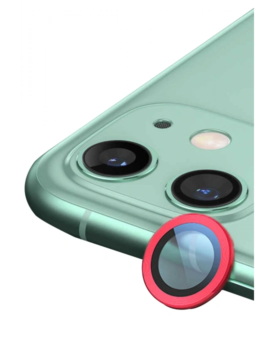 Newface iPhone 12 Raze Metal Kamera Lens - Kırmızı