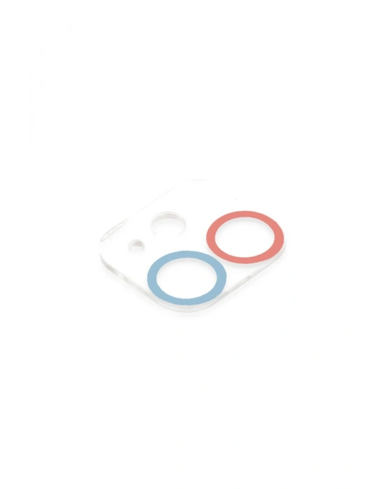 Newface iPhone 12 Renkli Kamera Lens Koruma Cam - Pembe-Mavi