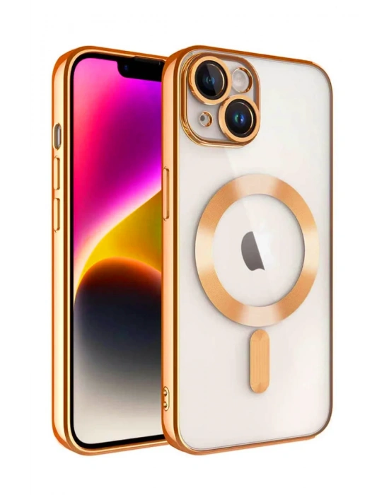 Newface iPhone 13 Kılıf Kross Magneticsafe Kapak - Turuncu