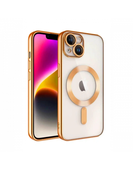 Newface iPhone 13 Kılıf Kross Magneticsafe Kapak - Turuncu