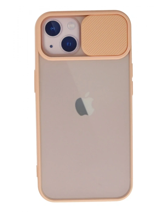 Newface iPhone 13 Kılıf Palm Buzlu Kamera Sürgülü Silikon - Pembe