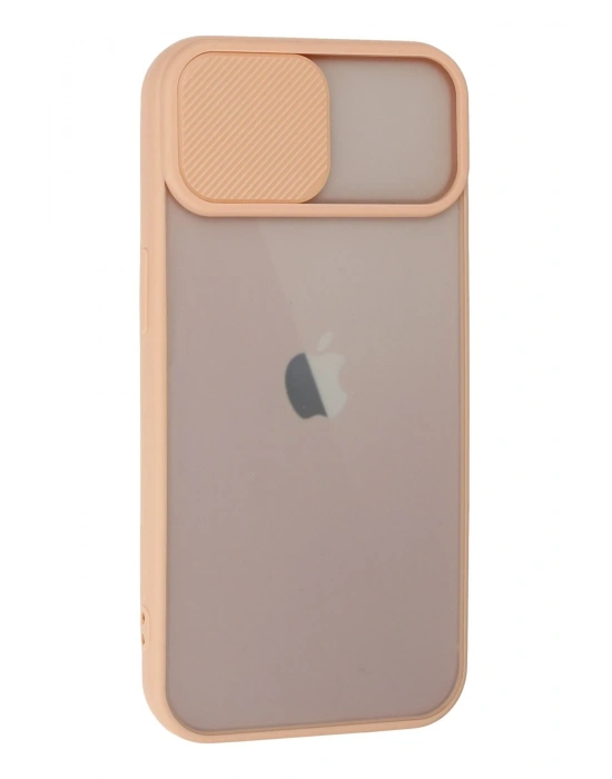 Newface iPhone 13 Kılıf Palm Buzlu Kamera Sürgülü Silikon - Pembe