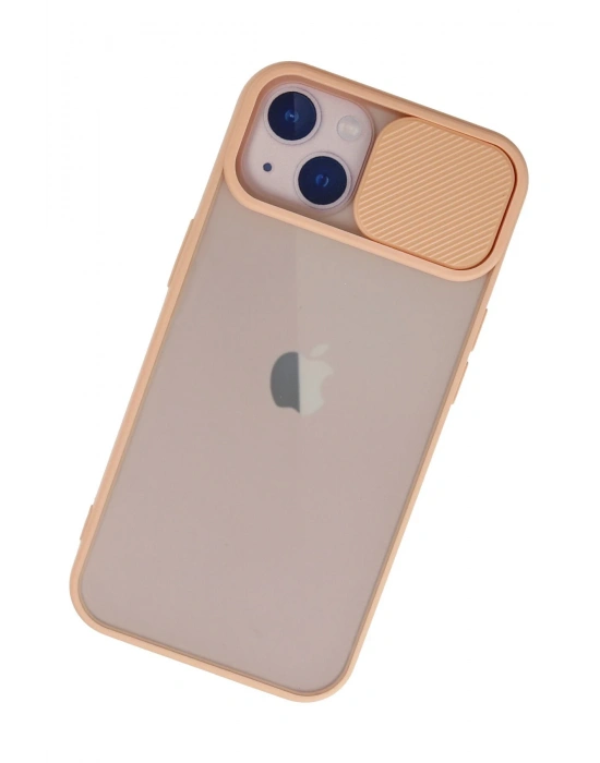 Newface iPhone 13 Kılıf Palm Buzlu Kamera Sürgülü Silikon - Pembe