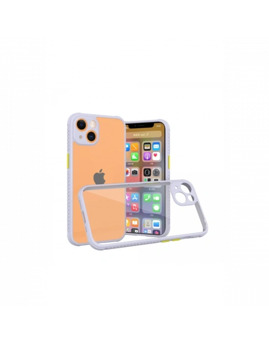 Newface iPhone 13 Mini Kılıf Miami Şeffaf Silikon - Lila