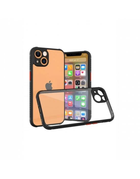 Newface iPhone 13 Mini Kılıf Miami Şeffaf Silikon - Siyah