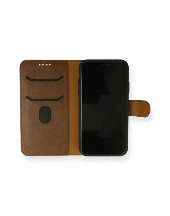 Newface iPhone 13 Mini Kılıf Trend S Plus Kapaklı Kılıf - Taba