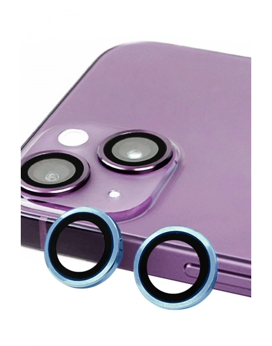 Newface iPhone 13 Mini Raze Metal Kamera Lens - Mavi